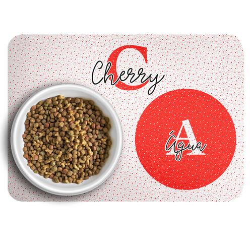 Tapete para Comedouro Personalizado Monograma - Escolha a Cor - 8 cores dispon�veis