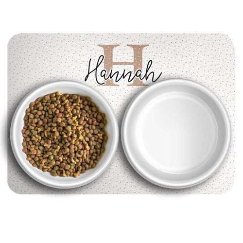 Kit Comedouro + Bebedouro + Tapete Personalizados Monograma - Escolha a Cor - 8 cores dispon�veis