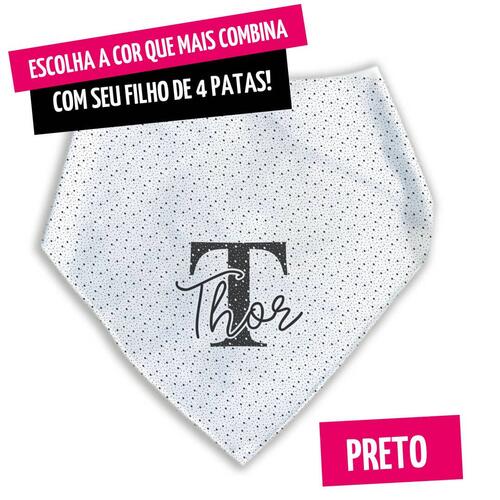 Bandana Personalizada Com o Nome do Pet - Monograma - Escolha a Cor - 8 cores dispon�veis