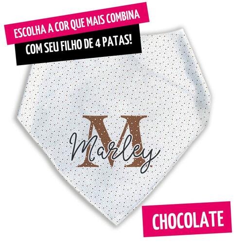 Bandana Personalizada Com o Nome do Pet - Monograma - Escolha a Cor - 8 cores dispon�veis