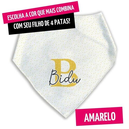 Bandana Personalizada Com o Nome do Pet - Monograma - Escolha a Cor - 8 cores dispon�veis