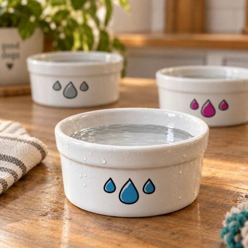 Bebedouro Gotas - Sem Nome - Tigela de Cer�mica para Pets - Escolha a Cor
