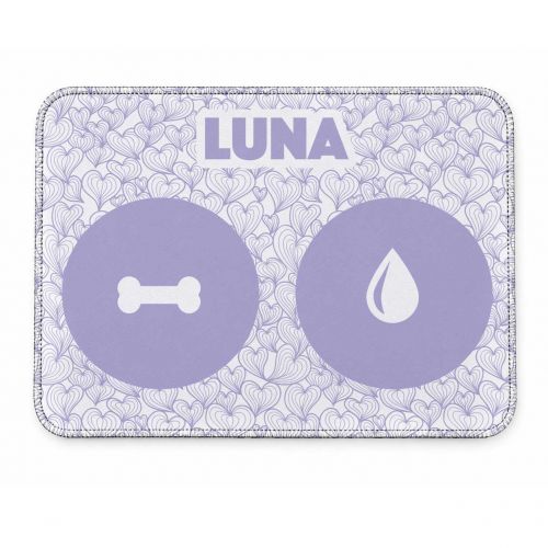Tapete para Comedouro Personalizado - Mar de Cora��es | Escolha a Cor