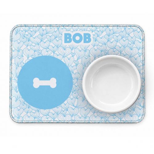 Tapete para Comedouro Personalizado - Mar de Cora��es | Escolha a Cor