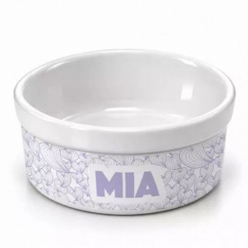 Comedouro ou Bebedouro de Cerâmica Personalizado - Mar de Corações | Escolha a Cor