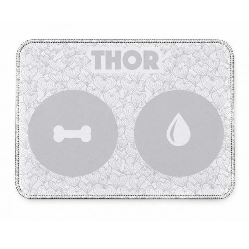 Kit Comedouro + Bebedouro + Tapete Personalizados - Mar de Cora��es - Escolha a Cor