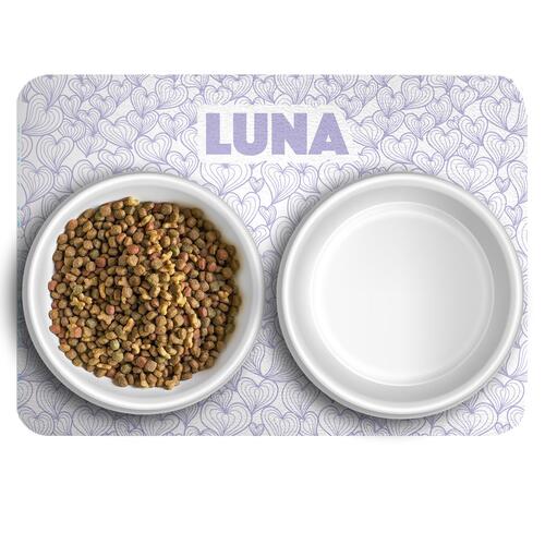 Tapete para Comedouro Personalizado - Mar de Cora��es - Lil�s