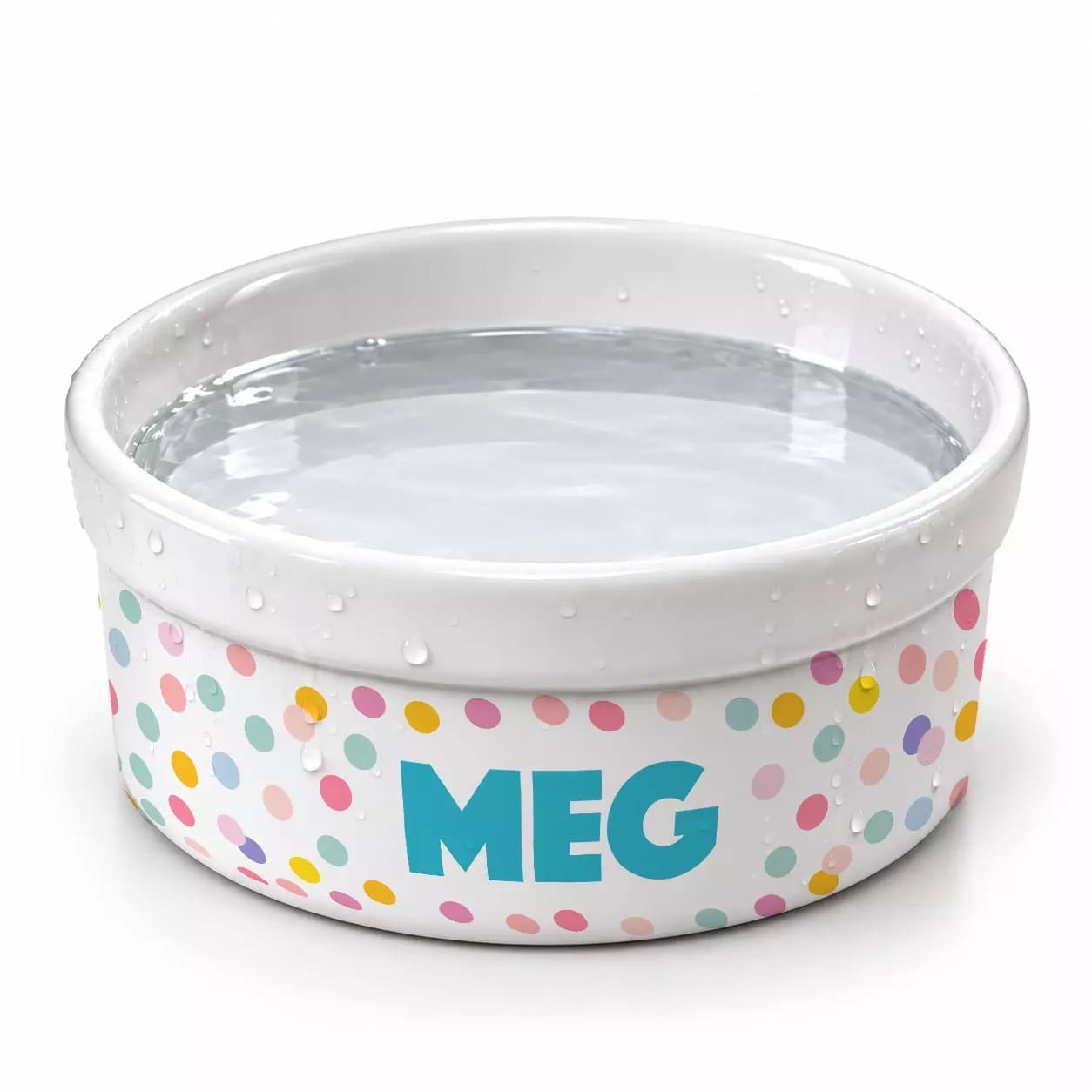 Kit Comedouro + Bebedouro + Tapete Personalizados - Confetes