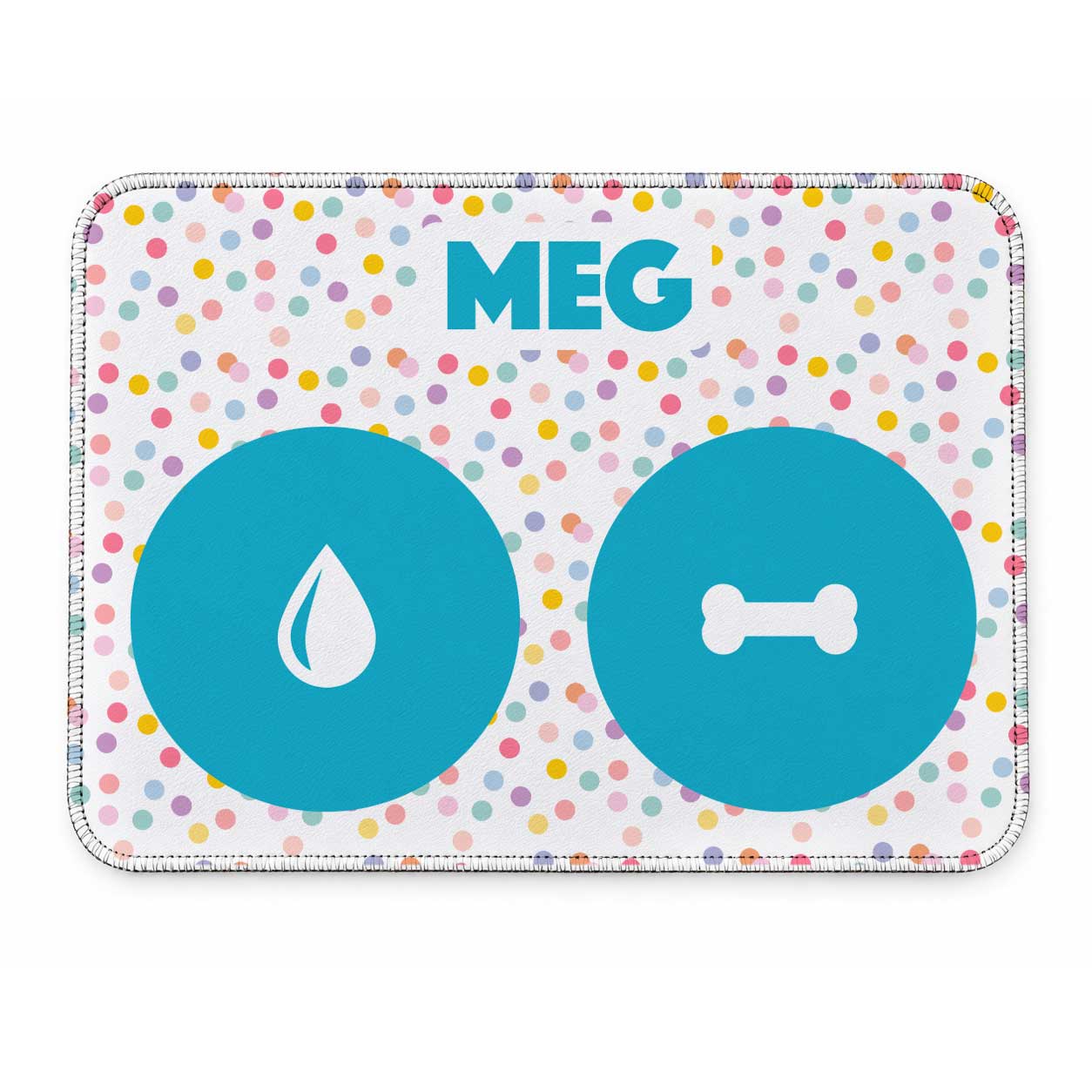 Kit Comedouro + Bebedouro + Tapete Personalizados - Confetes