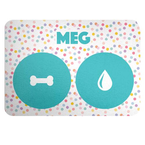 Tapete para Comedouro Personalizado - Confetes