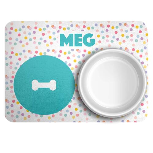 Tapete para Comedouro Personalizado - Confetes