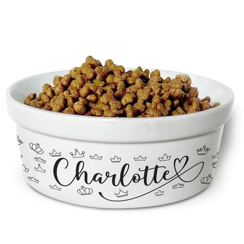 Comedouro/Bebedouro Personalizado Com o Nome do Pet - Tigela de Cer�mica para Pets - Realeza