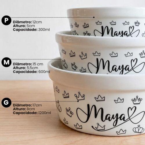 Kit Comedouro + Bebedouro + Tapete Personalizados - Realeza