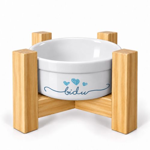 Kit 2 Tigelas Personalizadas+ 2 Suportes de Eleva��o - Tr�s Cora��es