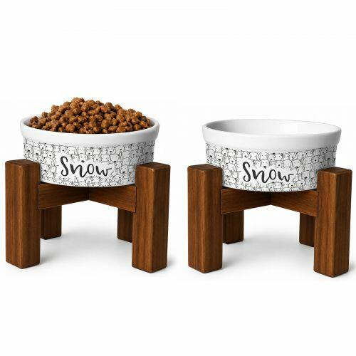 Kit 2 Tigelas Personalizadas+ 2 Suportes de Eleva��o - Cachorrada