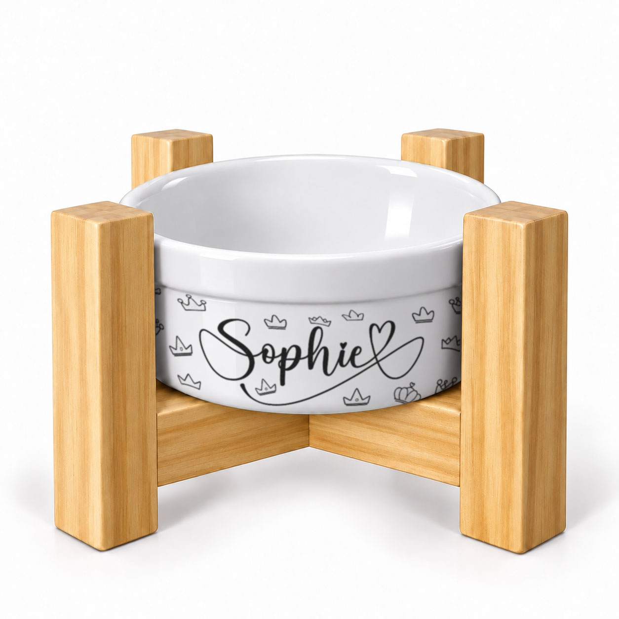 Kit Comedouro Personalizado com Suporte Individual - Realeza