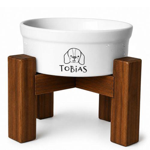Kit 2 Tigelas Personalizadas + 2 Suportes de Eleva��o - Beagle