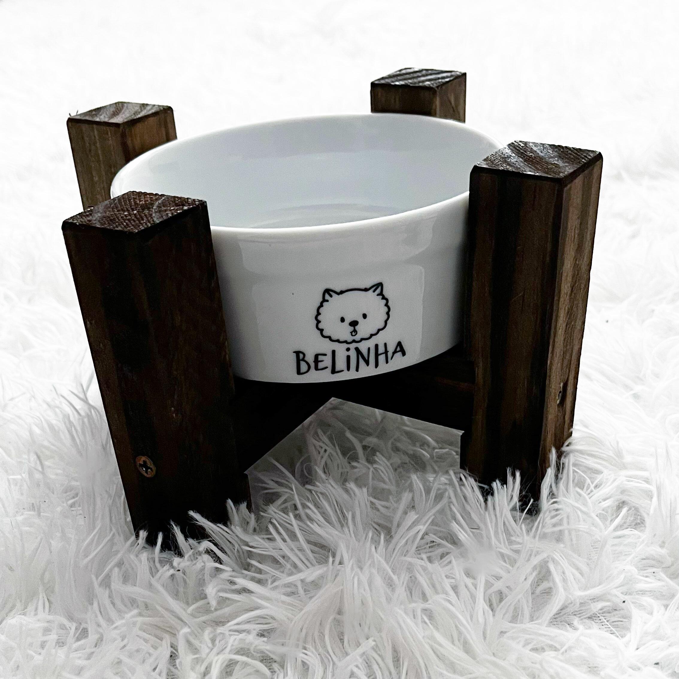 Kit Tigela Personalizada + Suporte de Elevação - Bichon Frisé