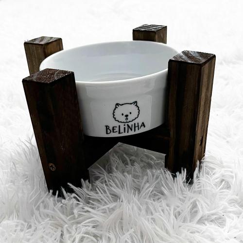 Kit Tigela Personalizada + Suporte de Elevação - Bichon Frisé