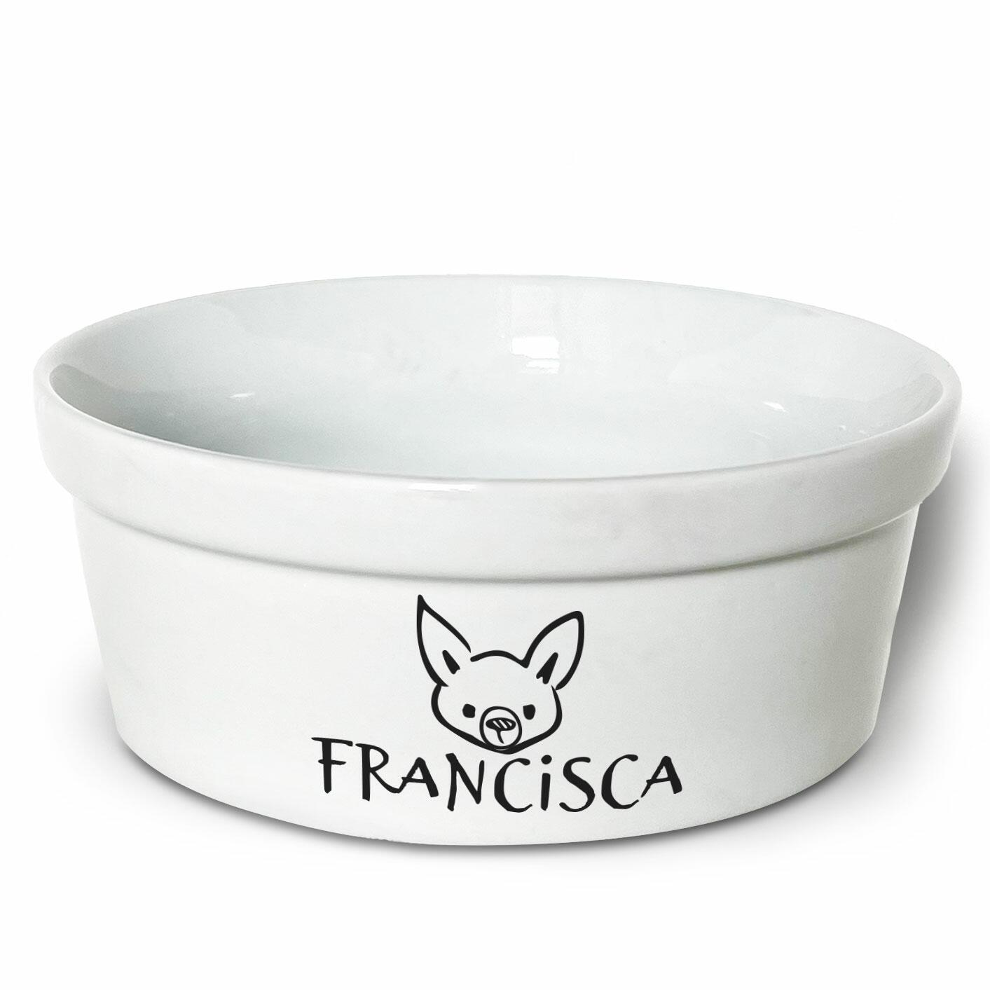Comedouro/Bebedouro Personalizado Com o Nome do Pet - Tigela de Cerâmica para Pets - Chihuahua