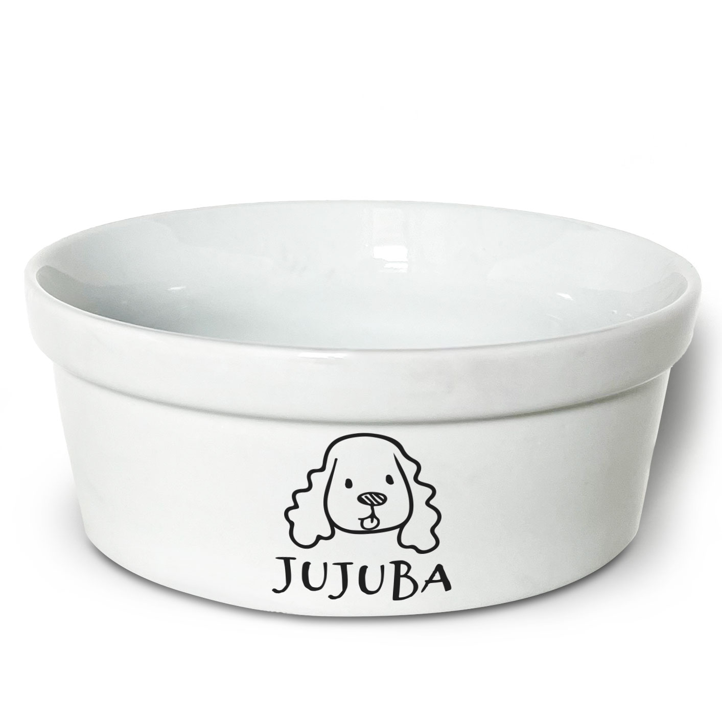 Kit Comedouro + Bebedouro Personalizados Com o Nome do Pet - Dupla de Tigelas de Cerâmica para Pets - Cocker