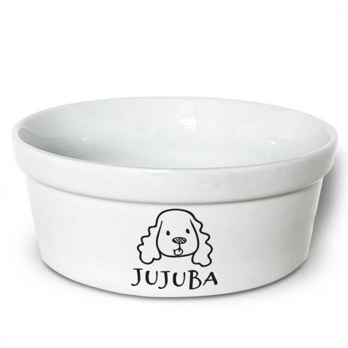 Kit Comedouro + Bebedouro Personalizados Com o Nome do Pet - Dupla de Tigelas de Cerâmica para Pets - Cocker