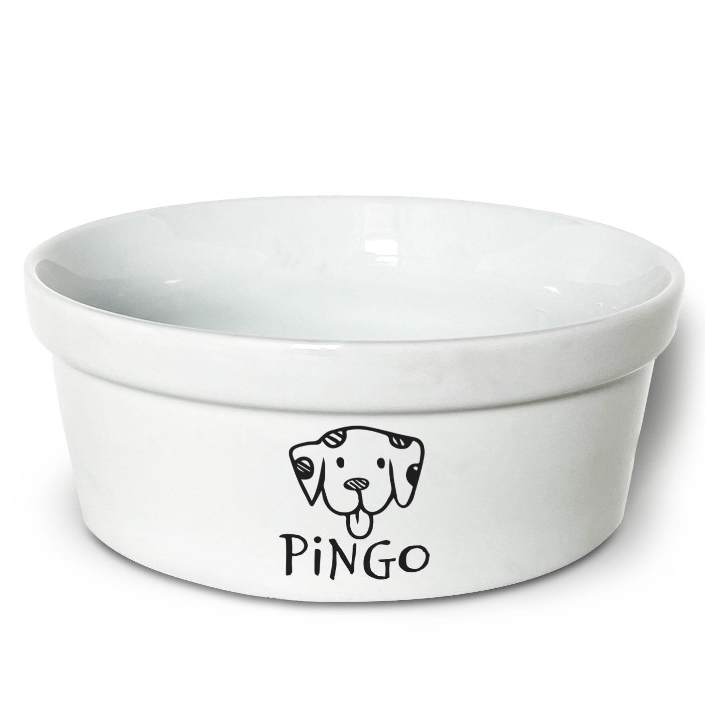 Comedouro/Bebedouro Personalizado Com o Nome do Pet - Tigela de Cerâmica para Pets - Dálmata