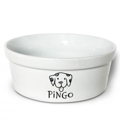 Kit Comedouro + Bebedouro Personalizados Com o Nome do Pet - Dupla de Tigelas de Cerâmica para Pets - Dálmata