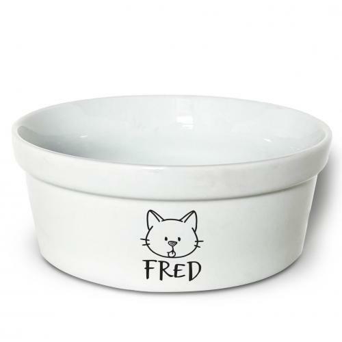Comedouro/Bebedouro Personalizado Com o Nome do Pet - Tigela de Cer�mica para Pets - Gato