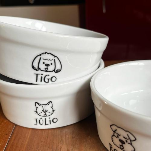 Kit Tigela Personalizada + Suporte de Elevação - Gato