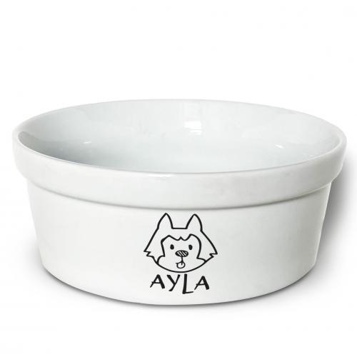 Comedouro/Bebedouro Personalizado Com o Nome do Pet - Tigela de Cer�mica para Pets - Husky