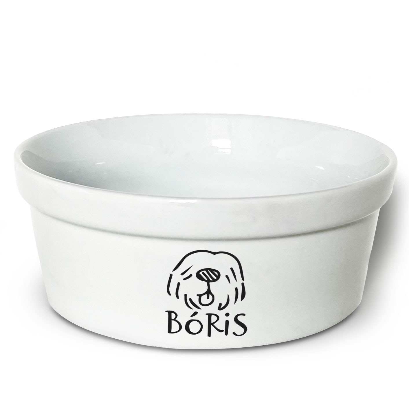Comedouro/Bebedouro Personalizado Com o Nome do Pet - Tigela de Cerâmica para Pets - Vira Lata Peludo