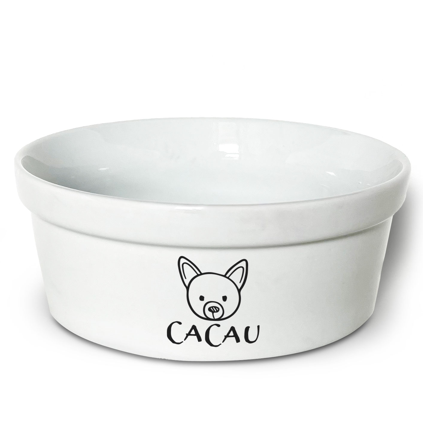 Comedouro/Bebedouro Personalizado Com o Nome do Pet - Tigela de Cerâmica para Pets - Pinscher