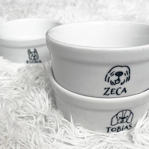 Tigela de Cer�mica Personalizada com Nome para Pit Bull - Comedouro ou Bebedouro para Cachorro