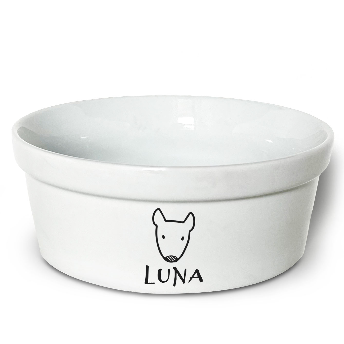 Kit Comedouro + Bebedouro Personalizados Com o Nome do Pet - Dupla de Tigelas de Cerâmica para Pets - Pit Bull