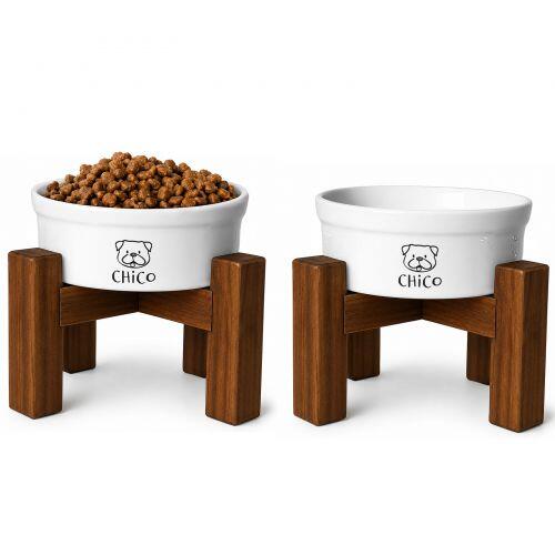 Kit 2 Tigelas Personalizadas + 2 Suportes de Eleva��o - Pug