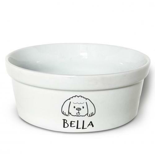 Comedouro/Bebedouro Personalizado Com o Nome do Pet - Tigela de Cer�mica para Pets - Shihtzu