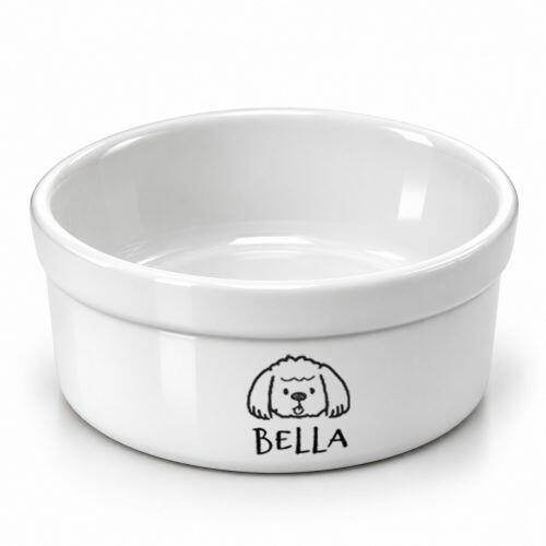 Comedouro/Bebedouro Personalizado Com o Nome do Pet - Tigela de Cerâmica para Pets - Shihtzu
