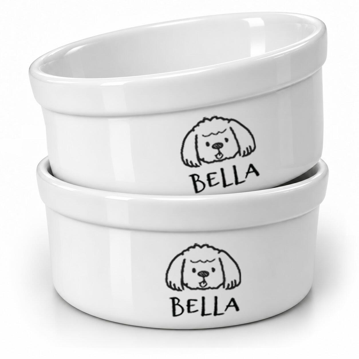 Kit Comedouro e Bebedouro para Shih Tzu Personalizado | Tigelas de Cerâmica