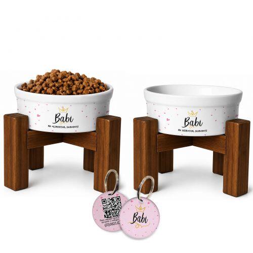 Kit 2 Tigelas+ 2 Suportes + Plaquinha + FRETE GR�TIS - Princesa