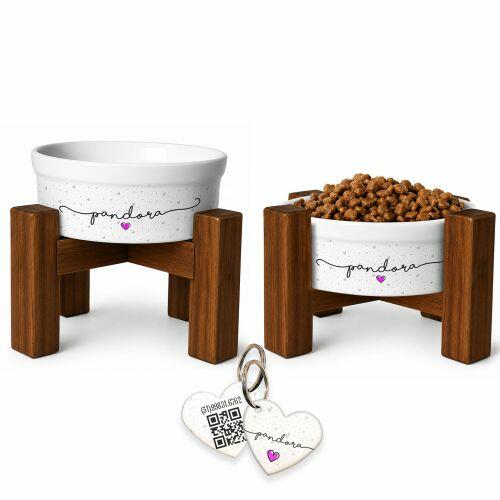 Kit 2 Tigelas+ 2 Suportes + Plaquinha + FRETE GR�TIS - Cole��o Patinha