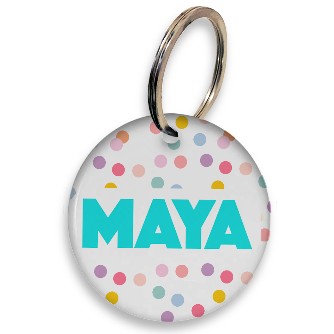 Placa de Identificação Personalizada com Telefone e QR Code - Confetes