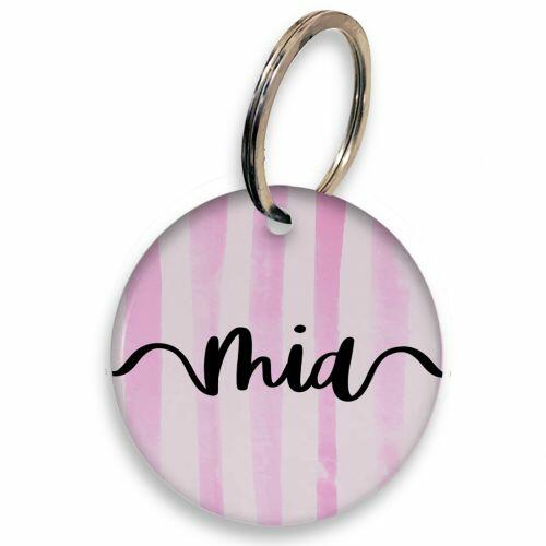 Placa de Identificação Personalizada com Telefone e QR Code - Listas Rosas