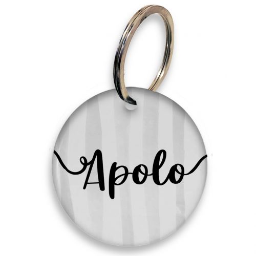 Placa de Identifica��o Personalizada com Telefone e QR Code - Listas Cinzas
