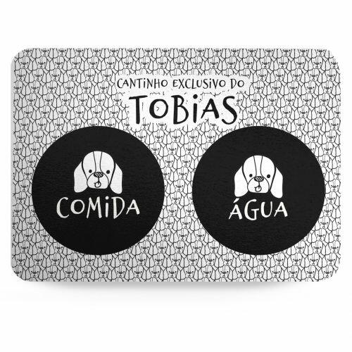 Tapete para Comedouro Personalizado Antiderrapante - Beagle