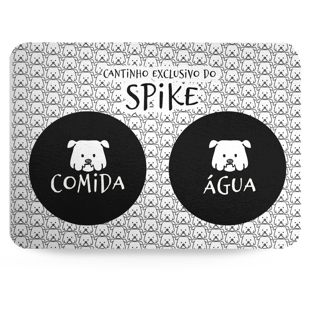 Tapete para Comedouro Personalizado Antiderrapante - Buldogue Inglês