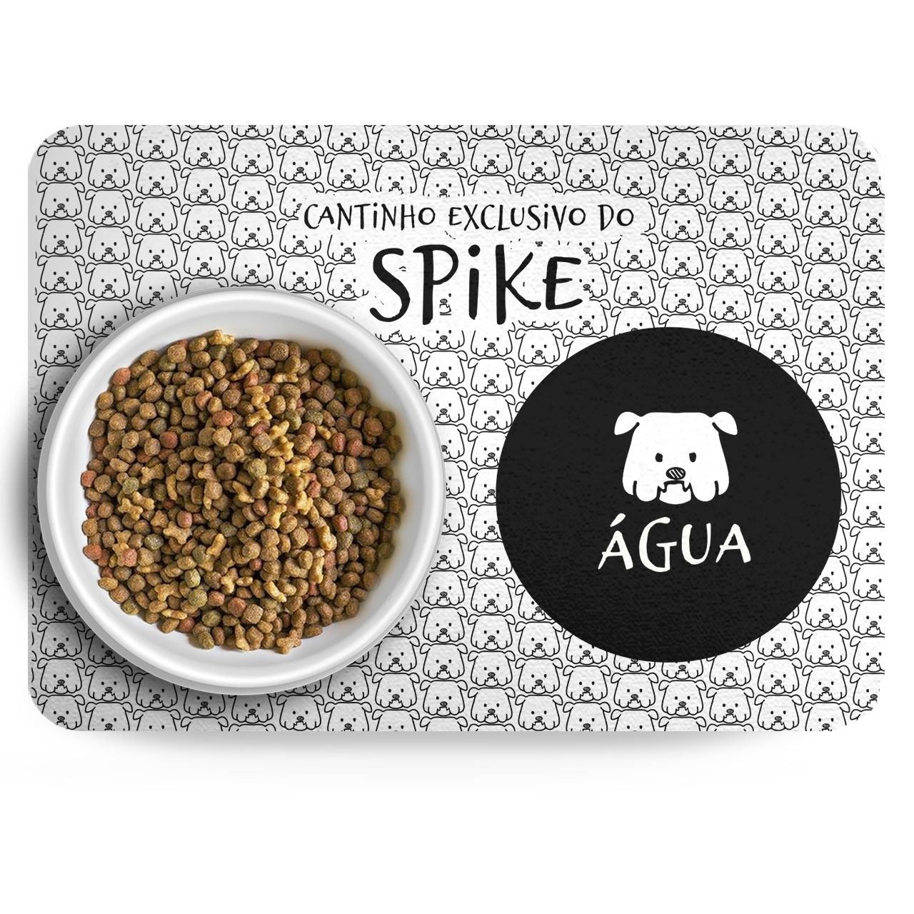Tapete para Comedouro Personalizado Antiderrapante - Buldogue Inglês