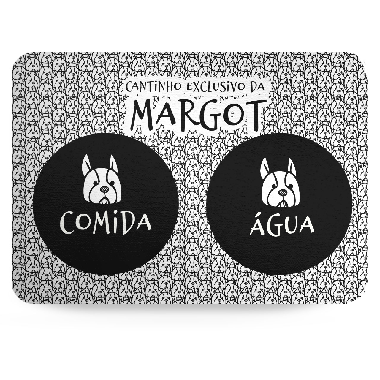 Tapete para Comedouro Personalizado Antiderrapante - Buldogue Francês