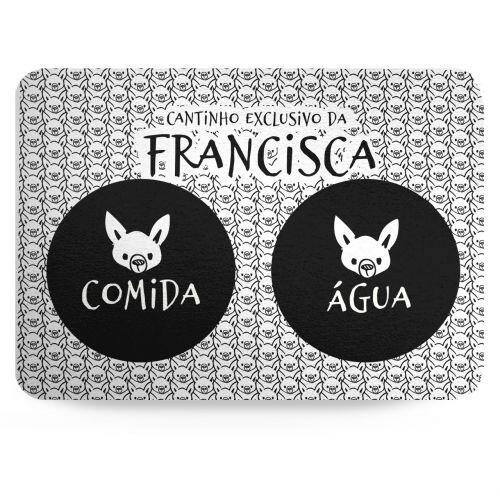 Tapete para Comedouro Personalizado Antiderrapante - Chihuahua