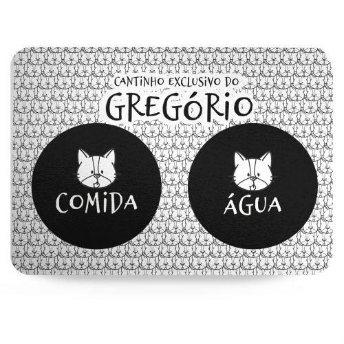 Tapete para Comedouro Personalizado Antiderrapante - Gato Frajola